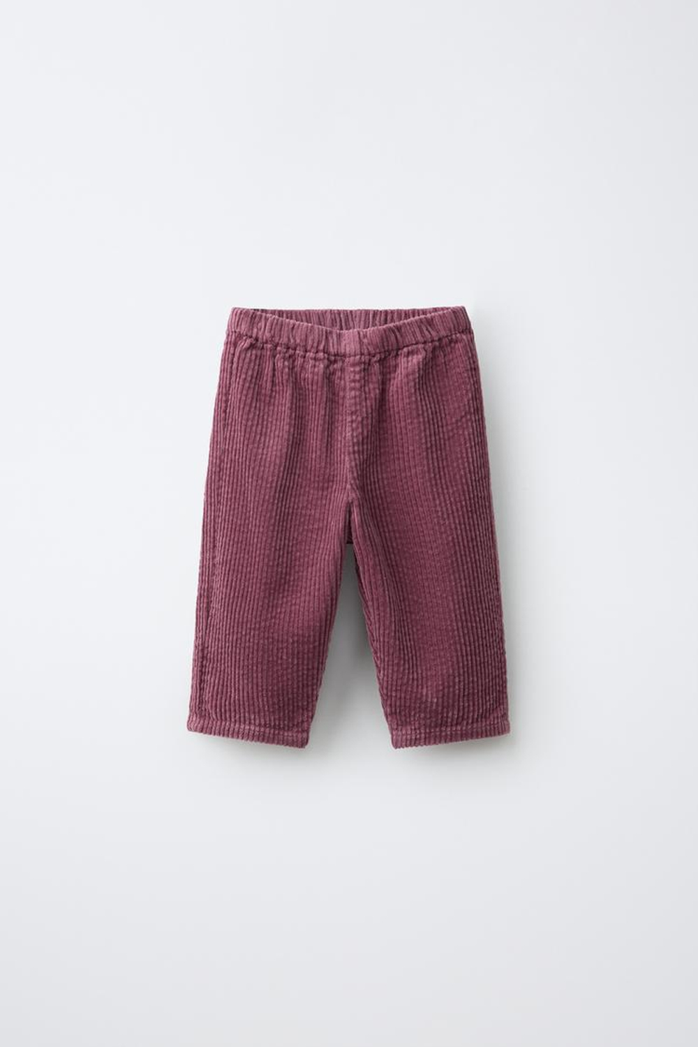 ZARA БРЮКИ БЭГГИ ИЗ ВЕЛЬВЕТА С НАШИВКОЙ, РОЗОВЫЙ