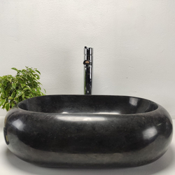 Раковина из мрамора Oval Black OM-60929 (55x38x15) из натурального камня