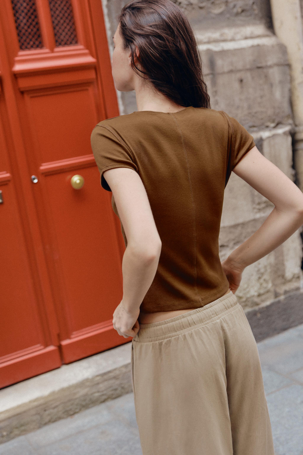 ФУТБОЛКА В РУБЧИК НА ПУГОВИЦАХ — ZARA