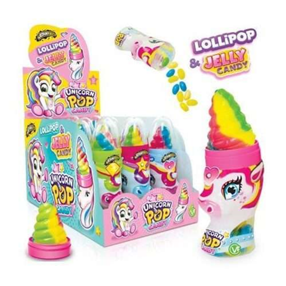 Леденец и марм.драже "Единорог" (Unicorn Pop&Candy Display) 12шт*50гр,  Johny Bee