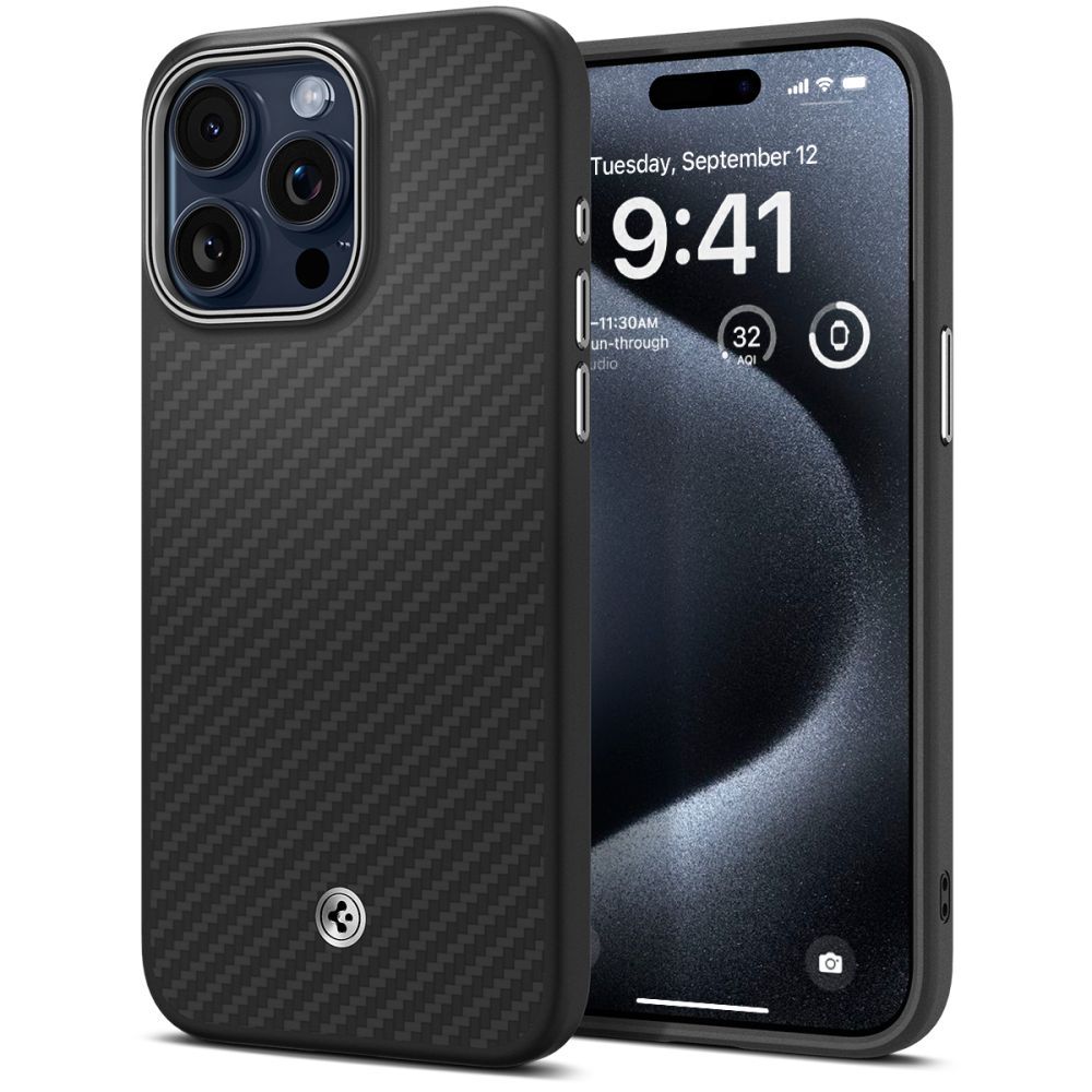 Чехол Spigen Enzo Aramid Mag MagSafe для iPhone 15 Pro Matte Black