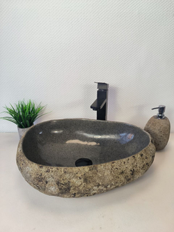 Раковина из речного камня RS-65607 50x40x15 из натурального камня