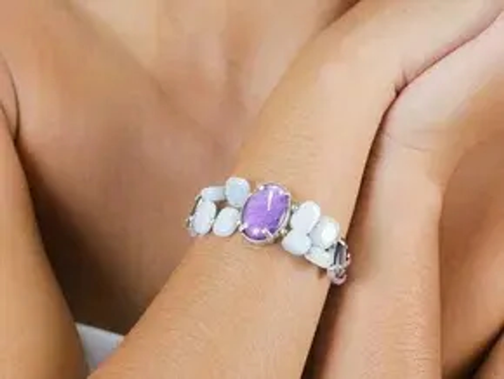 Браслет Nature Bijoux, Gotborg, с ракушкой Capiz в смоле, перламутром, гранатом, аквамарином и амети