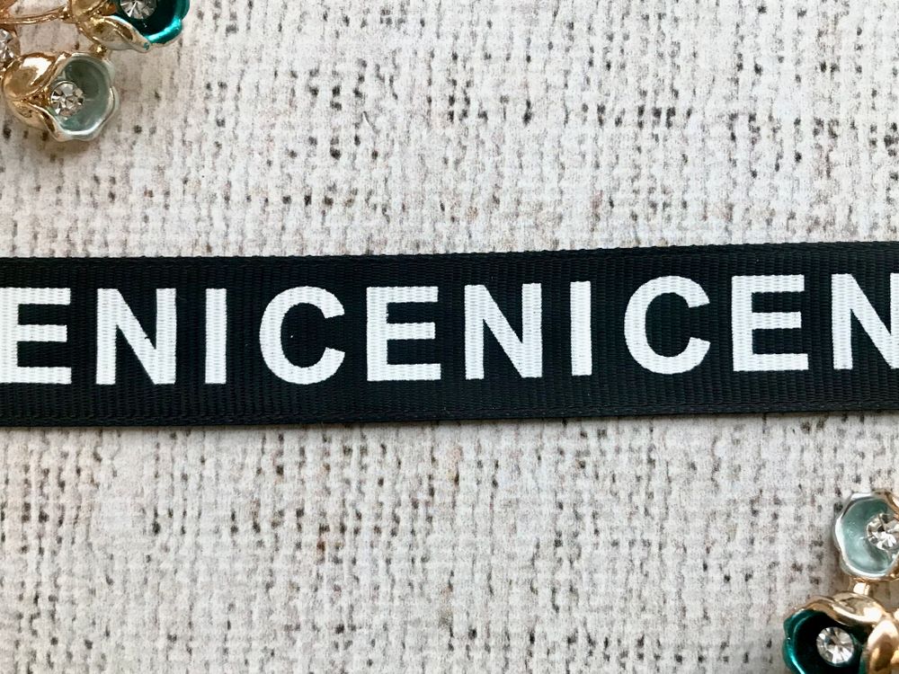 Лента репсовая "NICE", ш. 0,6 см, чёрный/белый