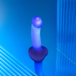 Светящийся фаллоимитатор Strap-on-me Glow-Led Dildo - size M (Цвет: фиолетовый)