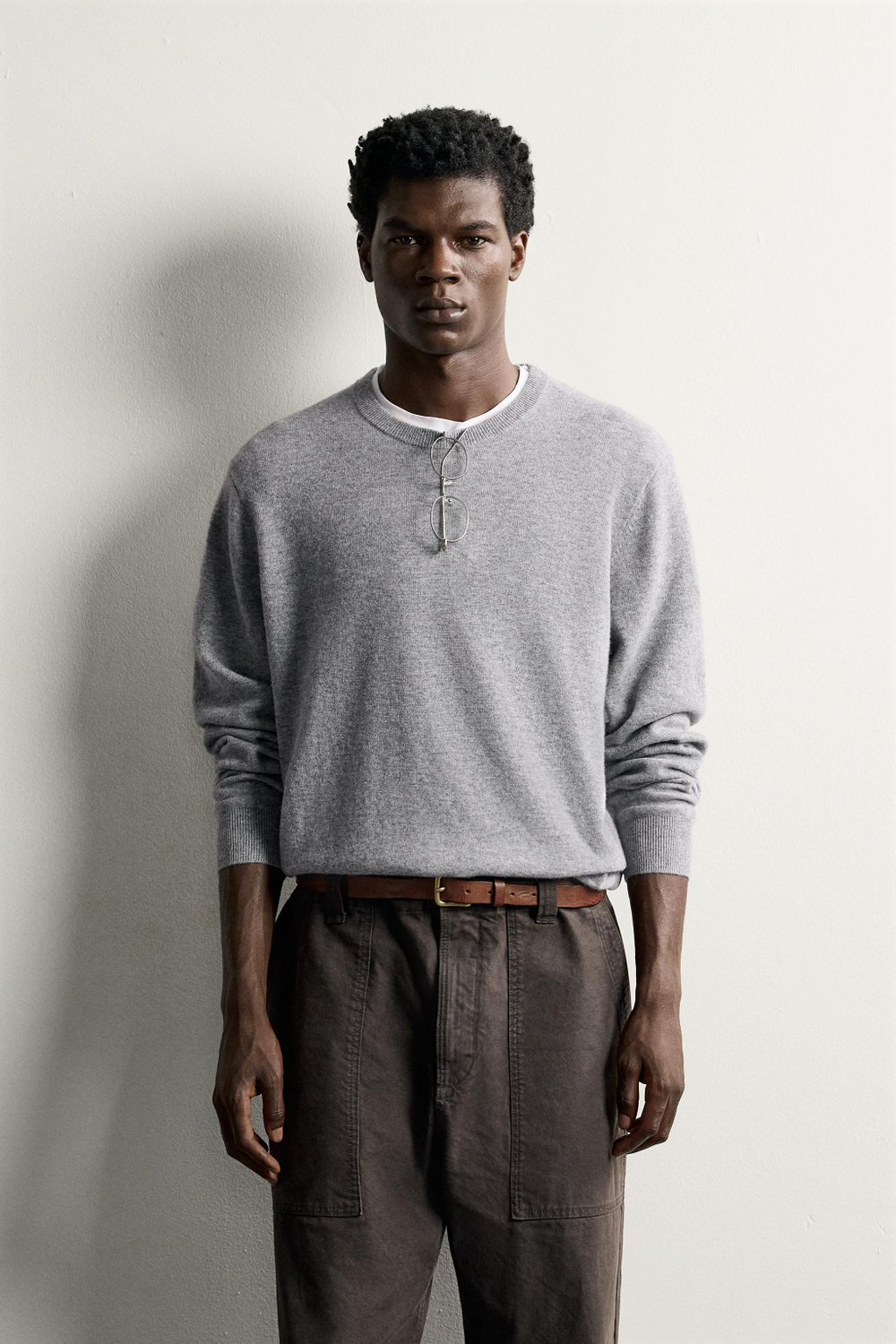 СВИТЕР КЛАССИЧЕСКОГО КРОЯ ИЗ СМЕСОВОЙ ШЕРСТИ — ZARA