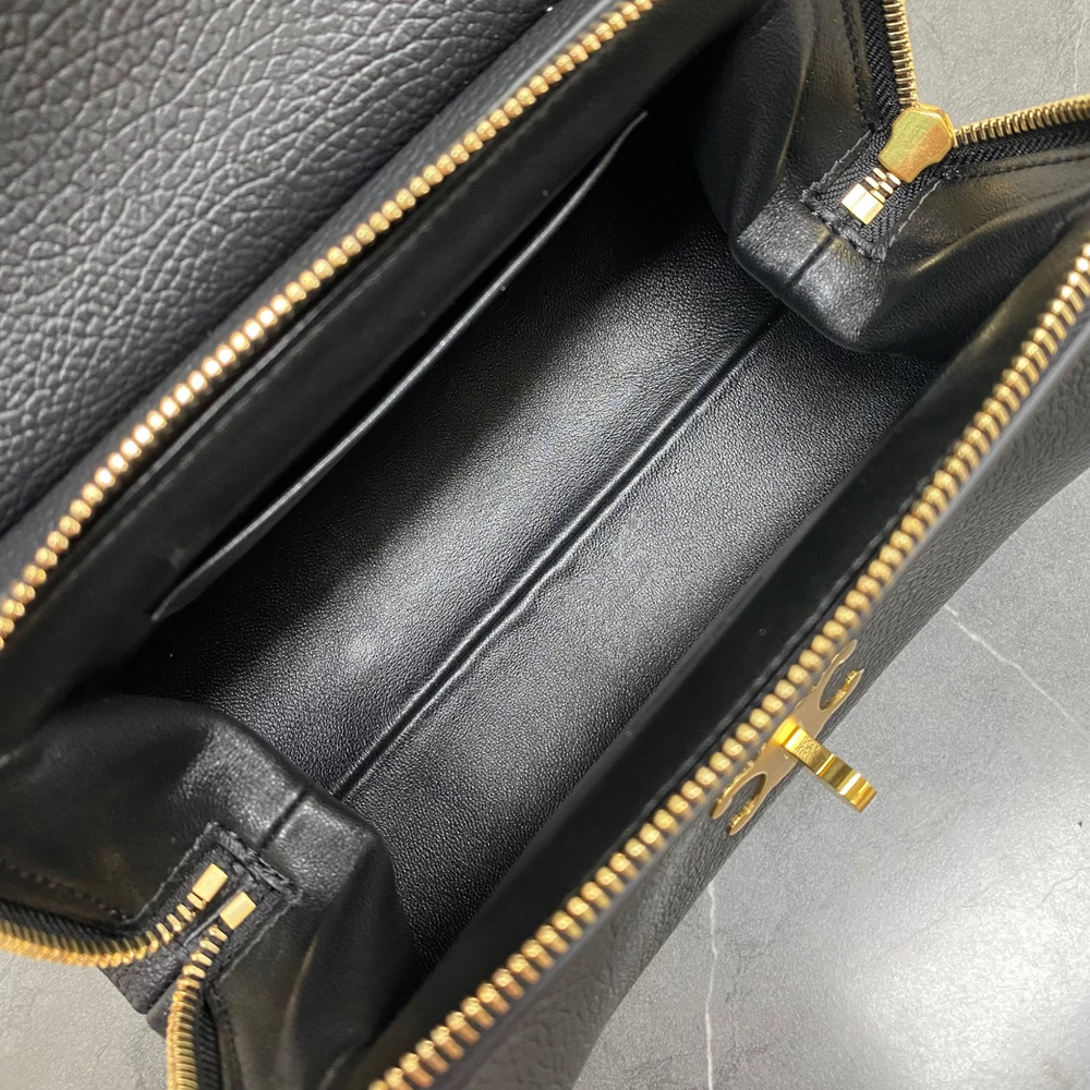 Сумка Celine Flair, чёрная, фактурная кожа — фото 8