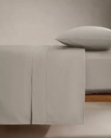 ZARA HOME (300 НИТЕЙ) ПОДОДЕЯЛЬНИК ИЗ ХЛОПКА ПЕРКАЛЬ, НЕЙТРАЛЬНЫЙ СЕРЫЙ