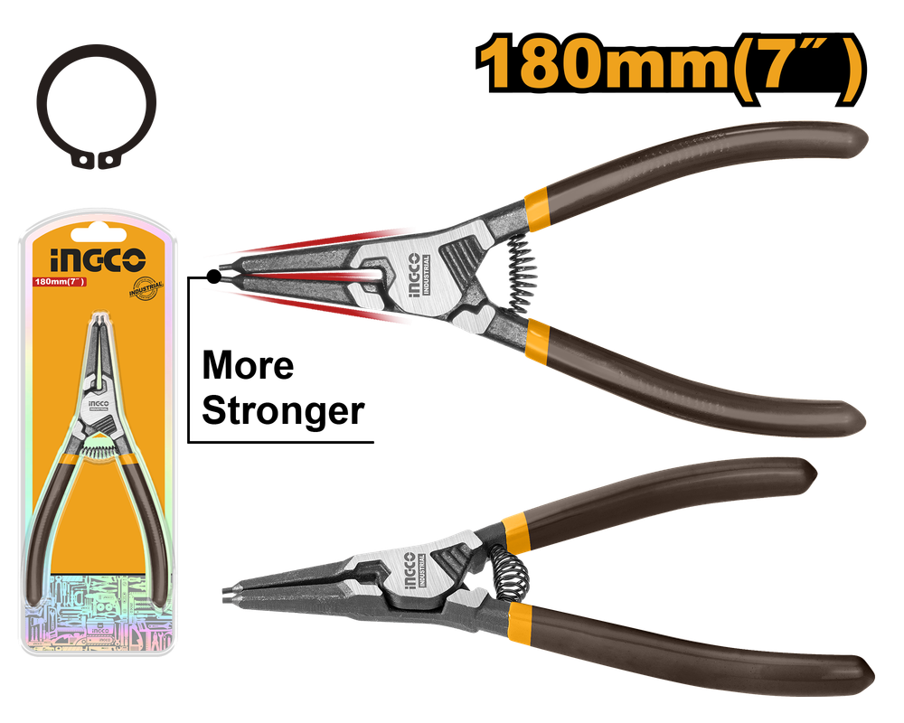 Съемник стопорных колец прямой внешний INGCO HCCP261801 INDUSTRIAL 180 мм