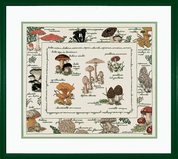Набор для вышивания нитками Le Bonheur des Dames, Les Champignons (Грибы), 50х46 см