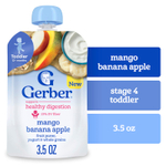Gerber, Фруктовое пюре, йогурт и цельнозерновые, от 12 месяцев, манго, банан и яблоко, 99 г (3,5 унции)