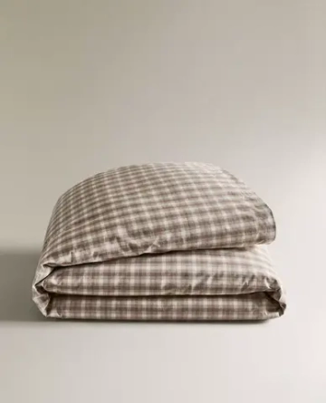 ZARA HOME ДЕТСКИЙ ПОДОДЕЯЛЬНИК ИЗ ФЛАНЕЛИ, КОРИЧНЕВЫЙ