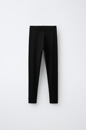 ZARA ЛЕГИНСЫ В РУБЧИК С ЭТИКЕТКОЙ, ЧЕРНЫЙ