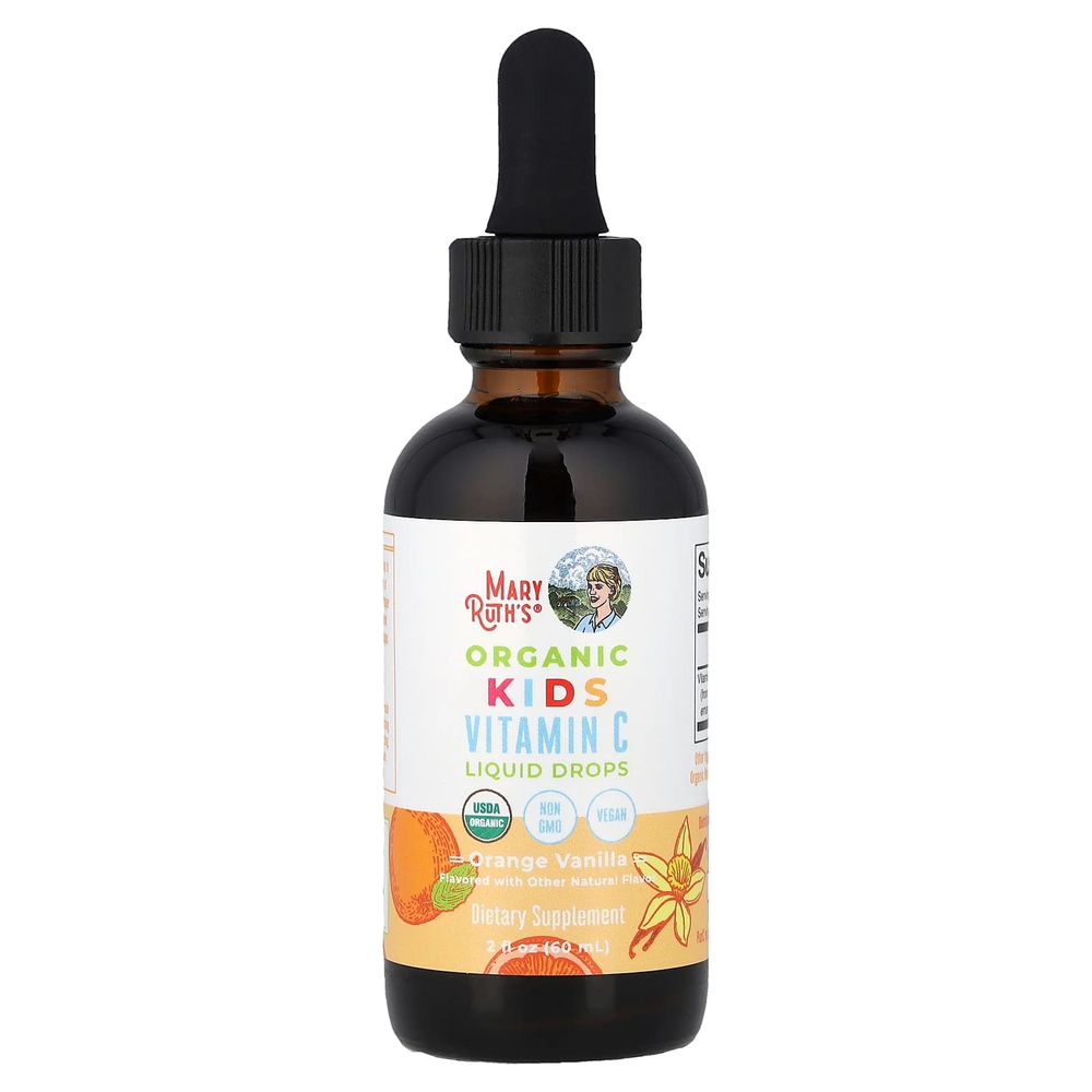 MaryRuth's, Organic, жидкие капли с витамином C для детей, для детей от 4 до 13 лет, с апельсином и ванилью, 60 мл (2 жидк. унц.)