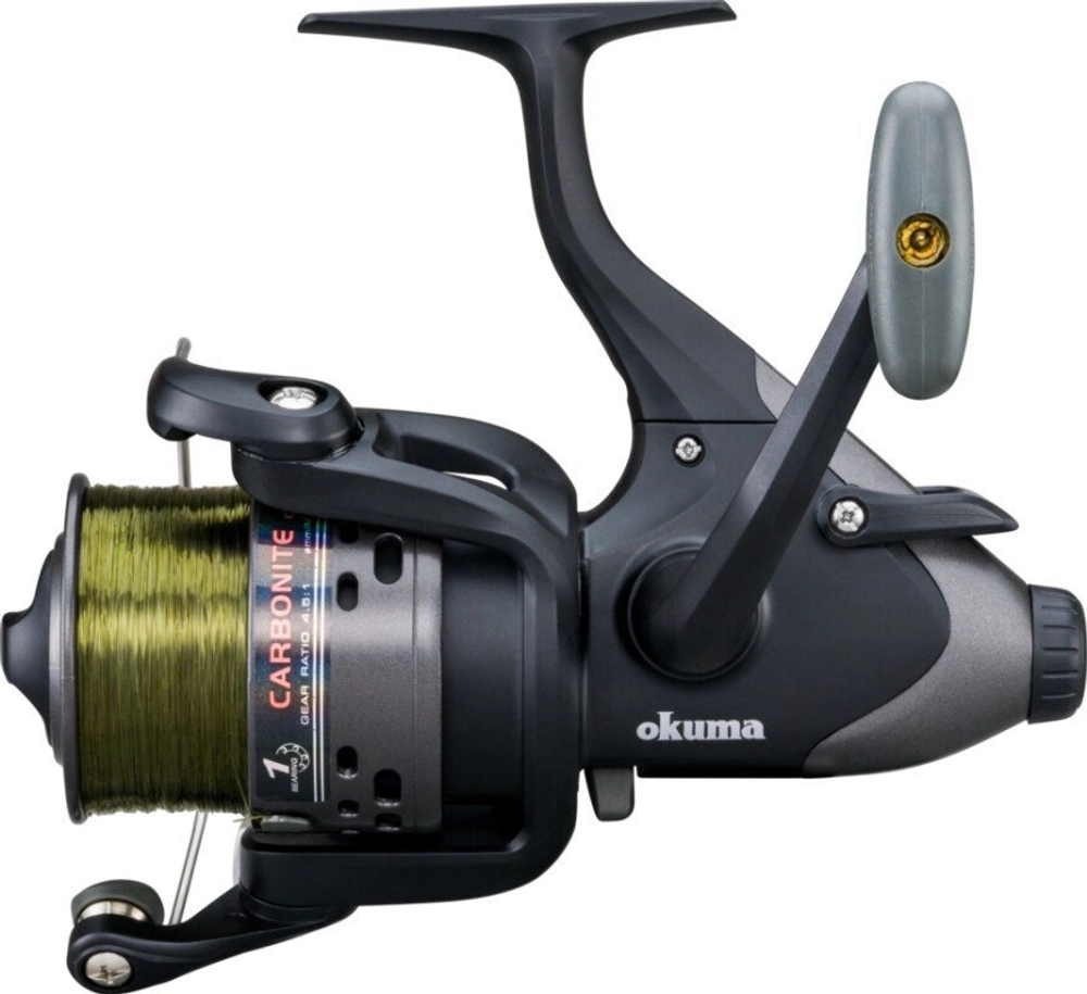 Катушка рыболовная Okuma Carbonite XP Baitfeeder 155a + доп. шпуля