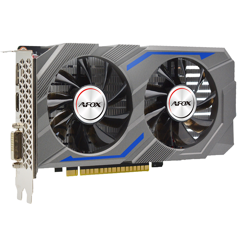 Видеокарта AFOX NVIDIA GeForce GTX1650, 4Гб GDDR6, 128 бит, Retail, PCIe3.0, 2xFAN, 2-SLOT, 75Вт, HDMI, DVI, DP (AF1650-4096D6H1-V4)