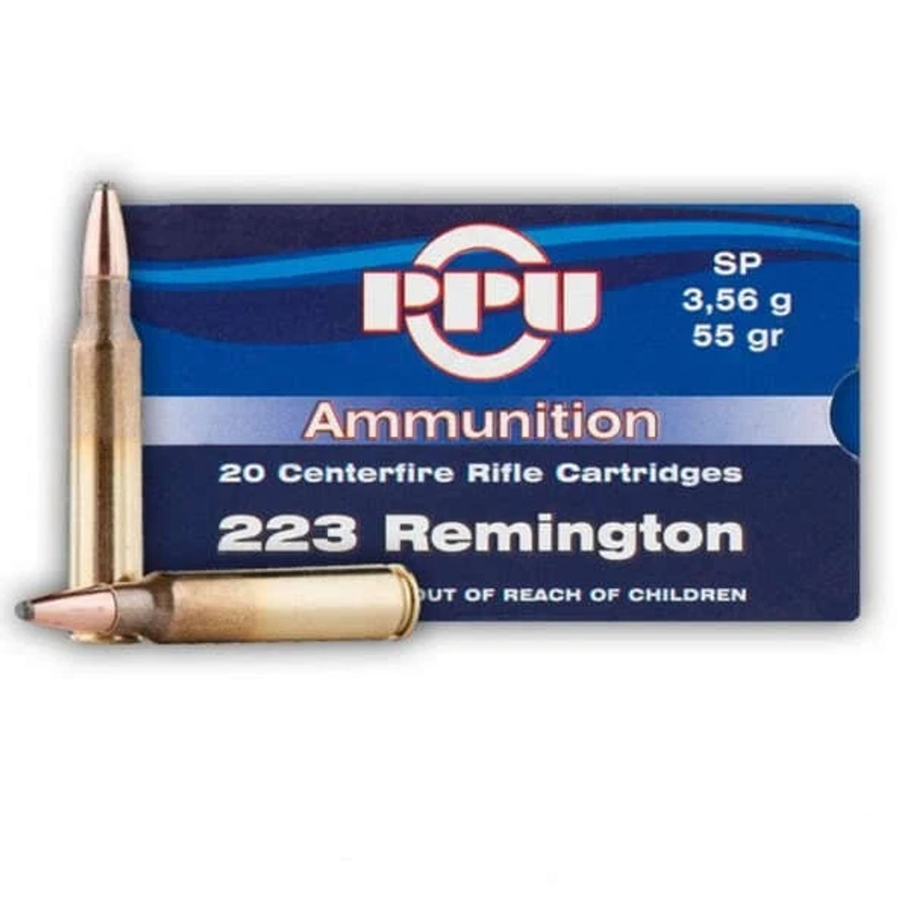 Патрон .223 Rem PPU SP 3,56г.