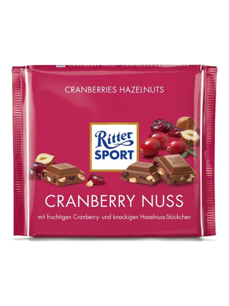 Шоколад молочный Ritter Sport Лесной орех Клюква 100 г x 4 шт