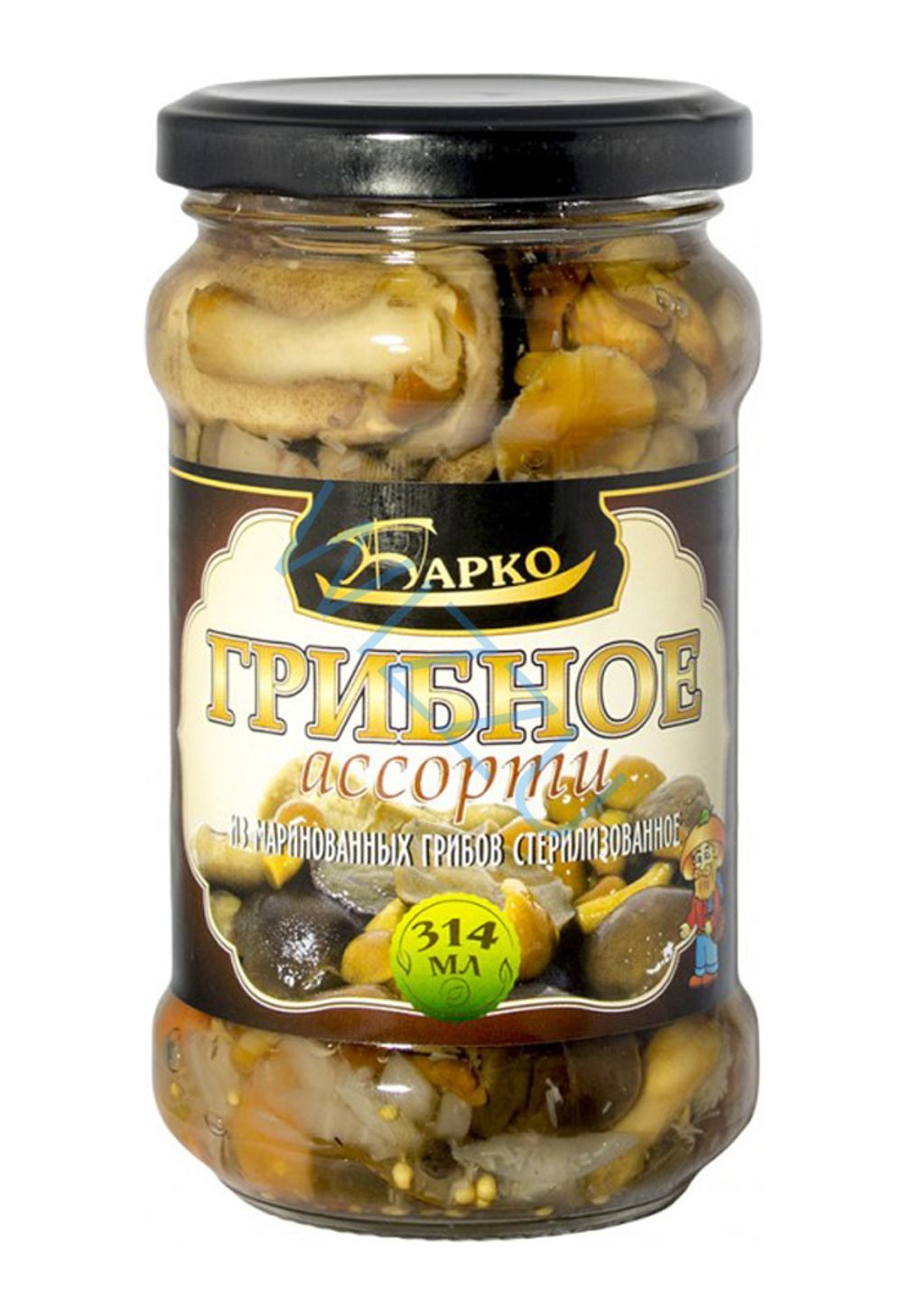 Барко Грибы Ассорти маринованные в ст/банке, 314*12 (уд не зак)