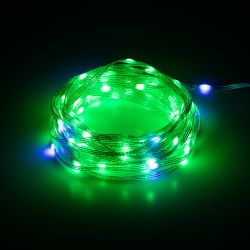 Светодиодная новогодняя гирлянда ЭРА ERASG -01 умная нить RGB 10 м управление через мобильное приложение | Гирлянды