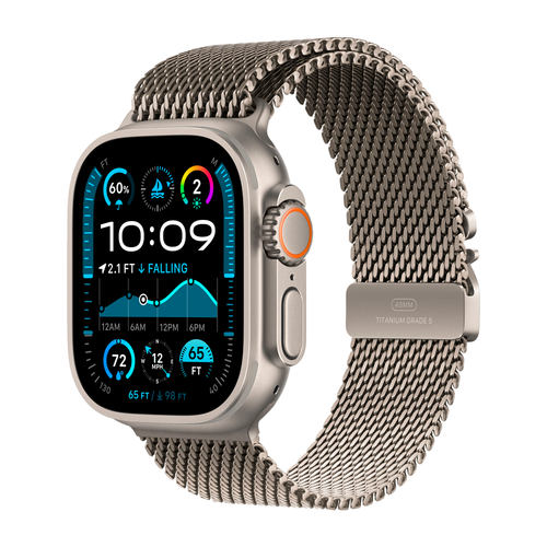 Умные часы Apple Watch Ultra 2 (2024) GPS + Cellular, 49mm, Natural Titanium Case with Natural Titanium Milanese Loop L, (Натуральный титановый)