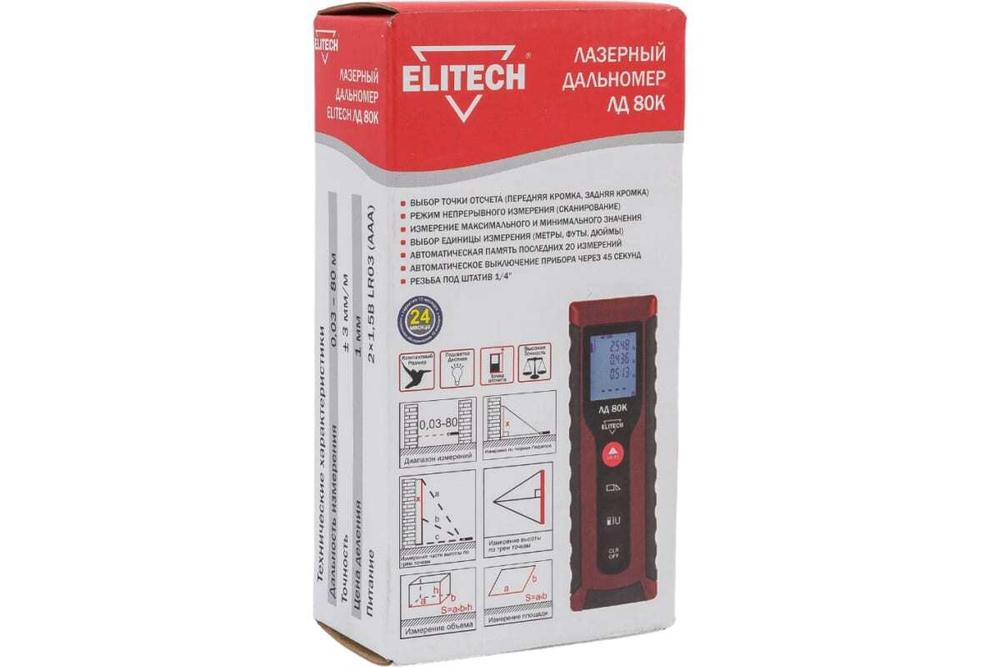 Дальномер Elitech ЛД 80К