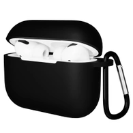 Чехол для Airpods Pro 2 Gurdini прорезиненный soft touch c карабином Черный