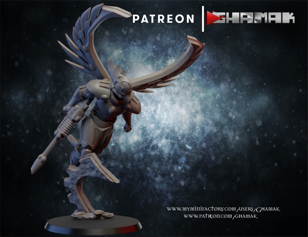 Aeldari Craftworlds Swooping Hawks Пикирующие Ястребы №4 миниатюра для dnd, днд, pathfinder, фентези, Настольная игра, НРИ, Варгейм, РП