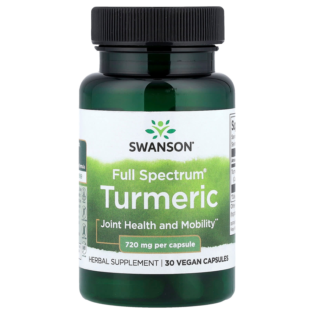 Swanson Vitamins, Full Spectrum®, куркума, 720 мг, 30 веганских капсул