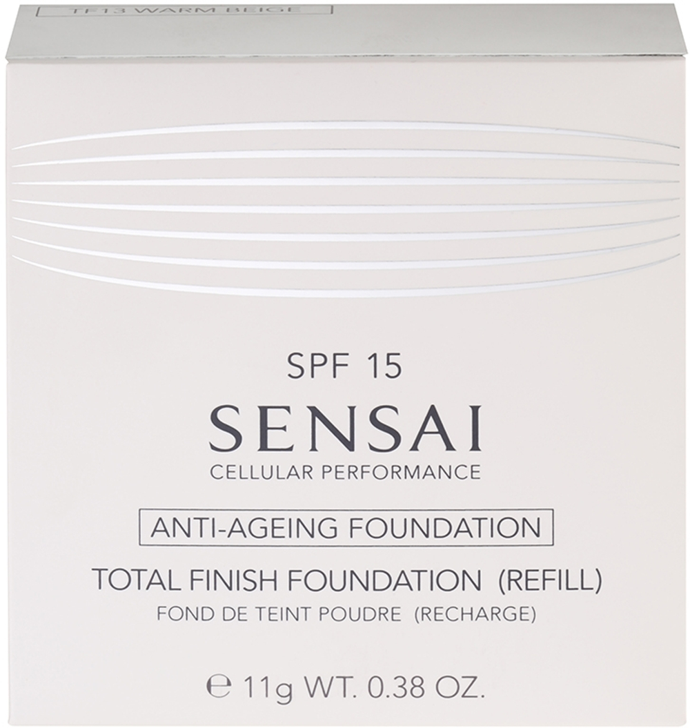 Sensai Cellular Performance Total Finish Foundation - Антивозрастная компактная пудра наполнение оттенок TF13 Warm Beige SPF 15, 11 g