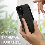 Дизайнерский чехол для IPHONE 16 PRO с мягкой тканевой поверхностью
