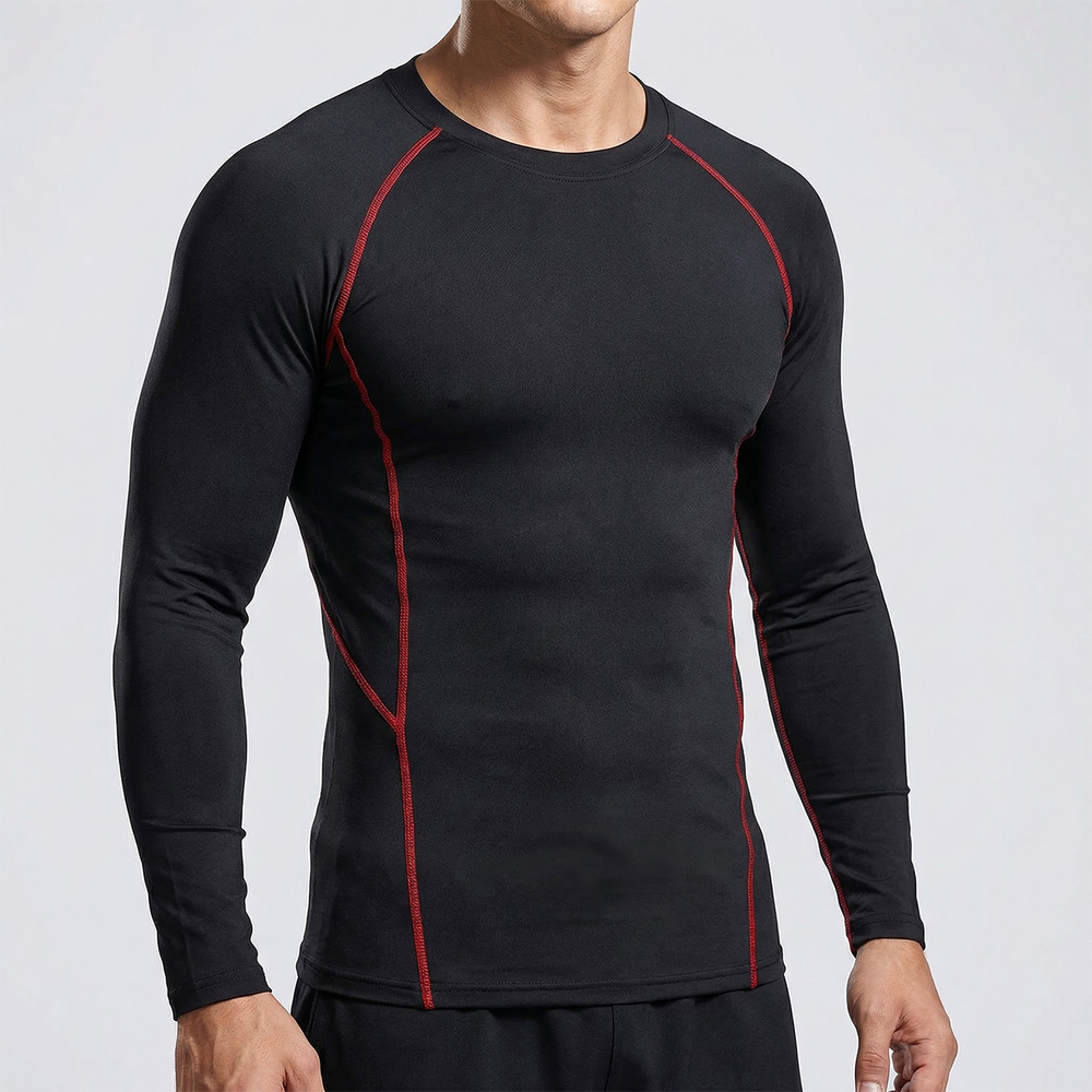 рашгард Wolon Black/Red seams LS