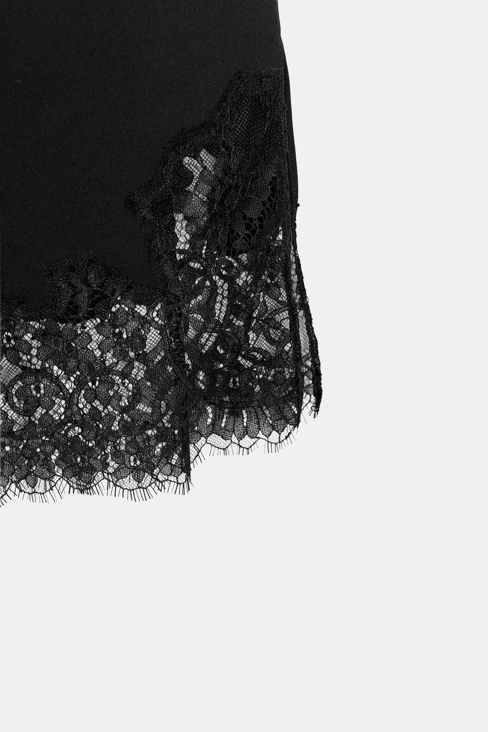 ZARA ЮБКА МИДИ С КРУЖЕВОМ — ZW COLLECTION, ЧЕРНЫЙ