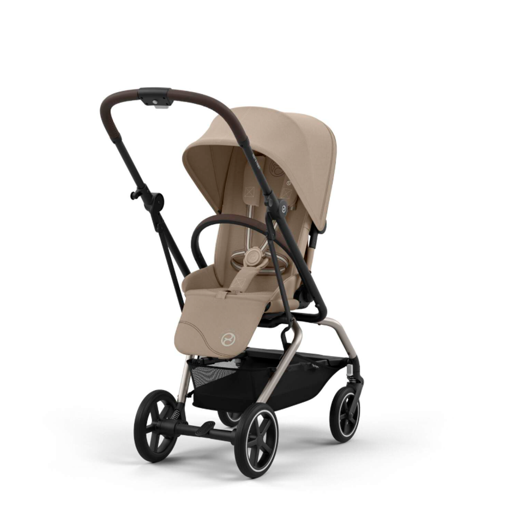 Коляска прогулочная Cybex Eezy S Twist+ 2 SLV (с дождевиком и бампером), Almond Beige