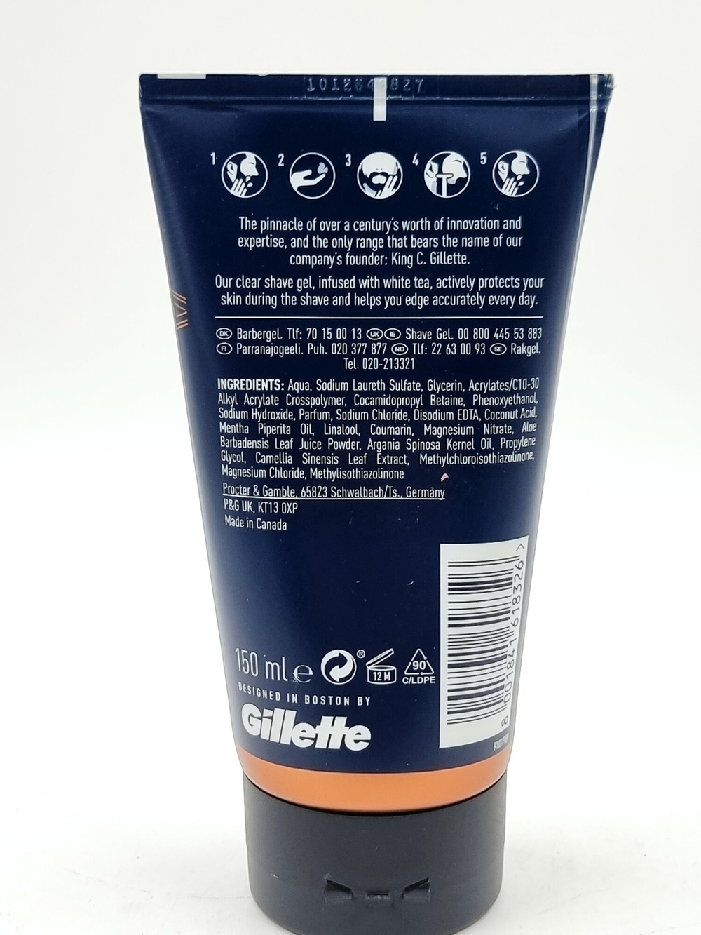 Прозрачный гель для бритья King C. Gillette, 150 мл (Из Эстонии)