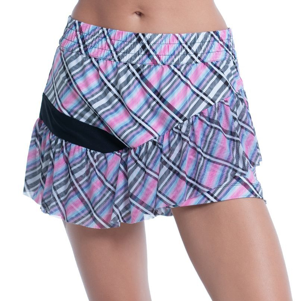 Теннисная юбка Lucky in Love Prep It Up Skirt - white-multicolor