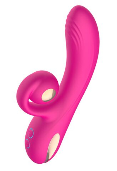Силиконовый вибратор-кролик с функцией вращения SW3052-hot-pink