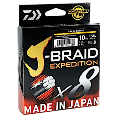 Шнур Daiwa J-Braid Expedition x8E 150м Smash Orange 1шт -
