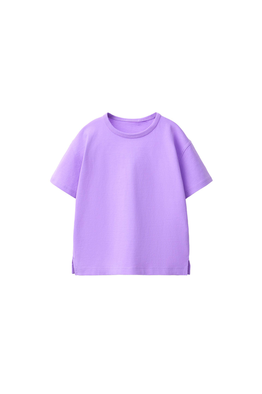 ZARA ОДНОТОННАЯ ФУТБОЛКА, ЦВЕТ МАЛЬВЫ