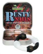 Чёрно-белое эрекционное кольцо с бусинами RUSTY NAILS (Цвет: черный с белым)