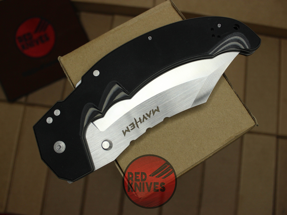 Нож Cold Steel Myhem - рукоять G10, черные полосы, клинок сатин