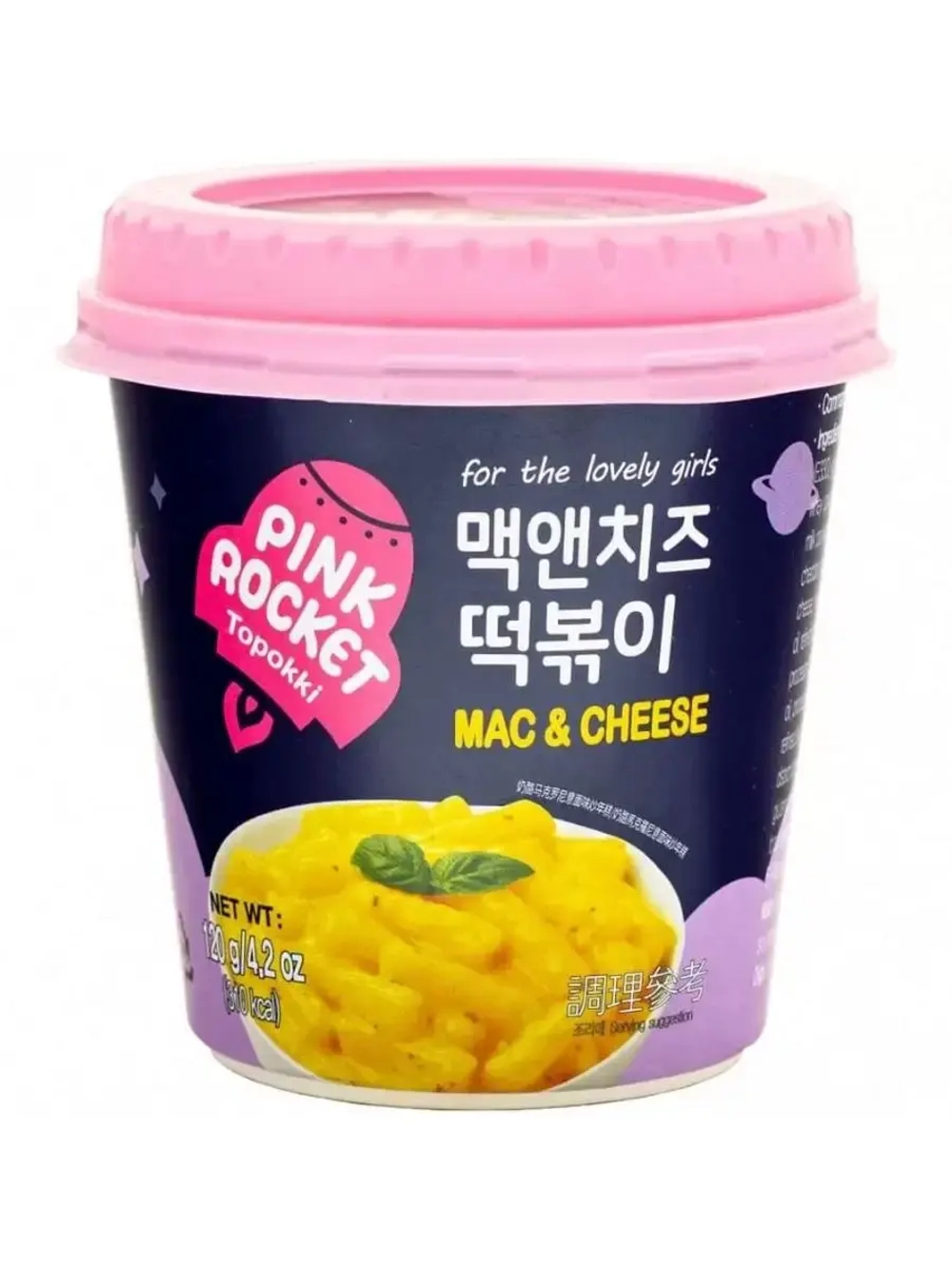 Токпокки Mac & Cheese, сырные  в стакане Pink Rocket 120г