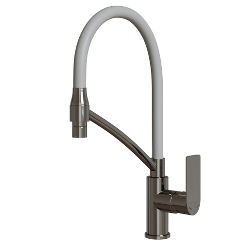 Смеситель для кухни 35к MIXLINE МЛ26-10(ML26-10) "Импульс" гибкий излив, б/отв, боковая ручка