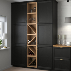 IKEA VADHOLMA  (ИКЕА ВАДХОЛМА)  -  Полка для вина - коричневый/тонированный ясень 40x37x40 см