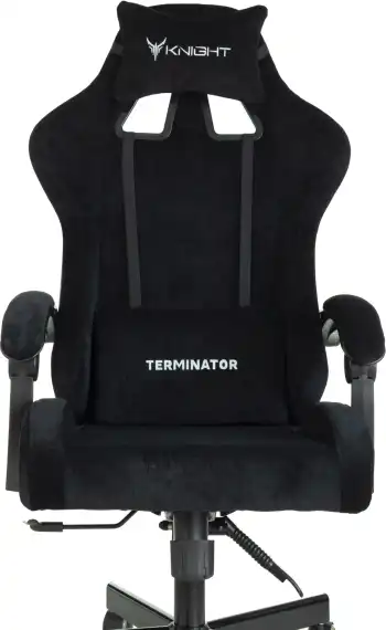Кресло игровое Knight Terminator черный Light-20 с подголов. крестов. металл