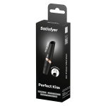 Черный вакуумный стимулятор 12см в виде губной помады Satisfyer Perfect Kiss 3D