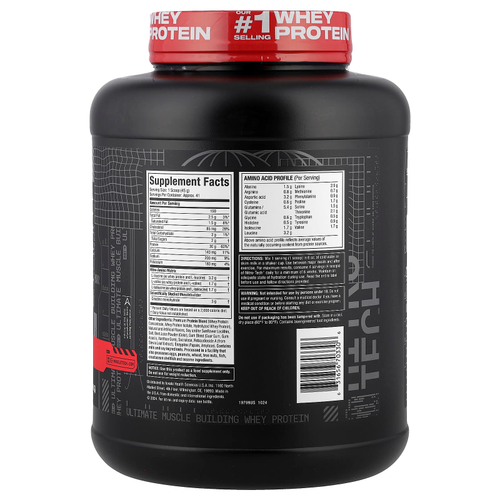 MuscleTech, серия Performance, Nitro Tech, основной источник сывороточных пептидов и изолятов, клубничный вкус, 1,81 кг (4 фунта)