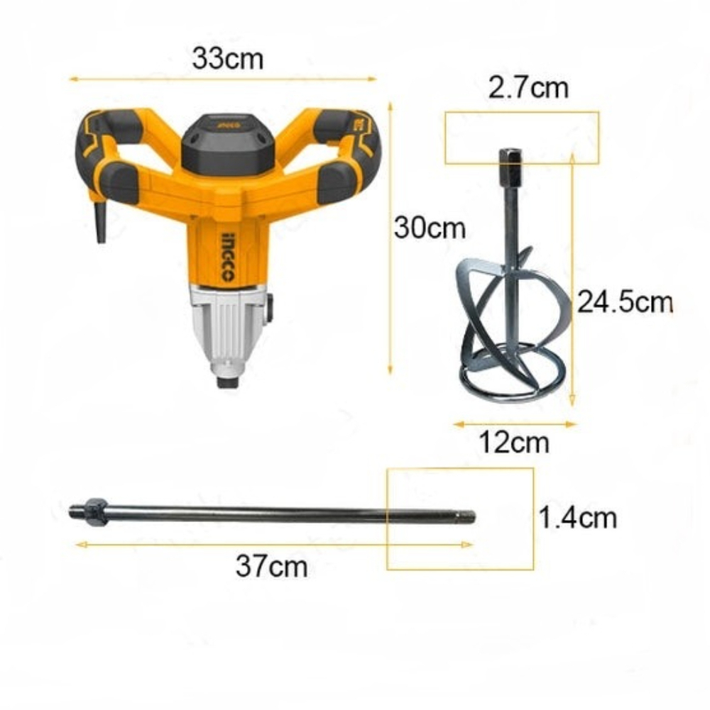 Миксер строительный INGCO MX214008 INDUSTRIAL 1400 Вт M14