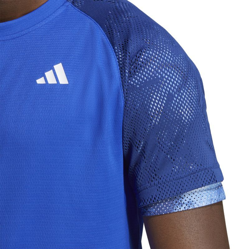 Футболка мужская теннисная Adidas Melbourne Ergo Tennis Heat Aeroready Raglan Tee - lucid blue
