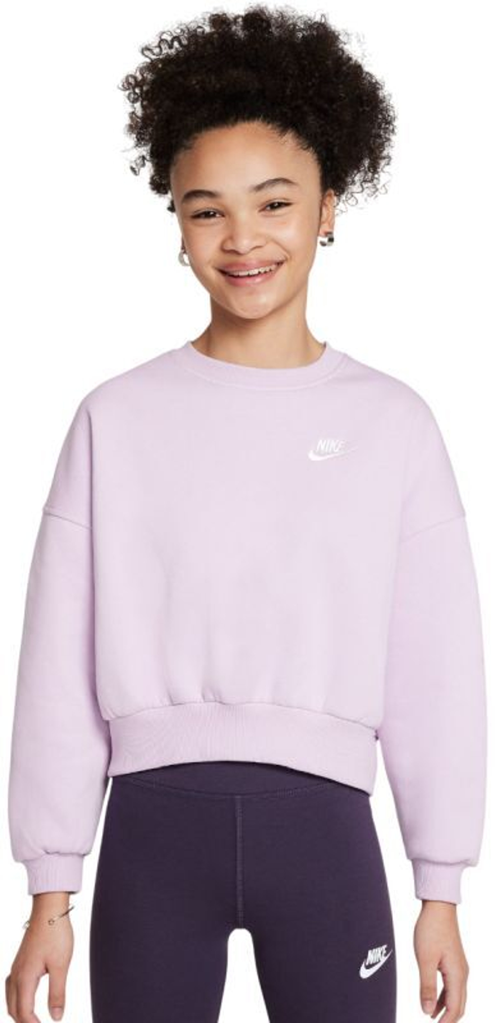 Кофта для девочки теннисная Nike Girls Sportswear Club Fleece - кукла/белая